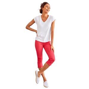 Talbots pedal pusher capri pants pink colored stretch sz 12 high rise casual